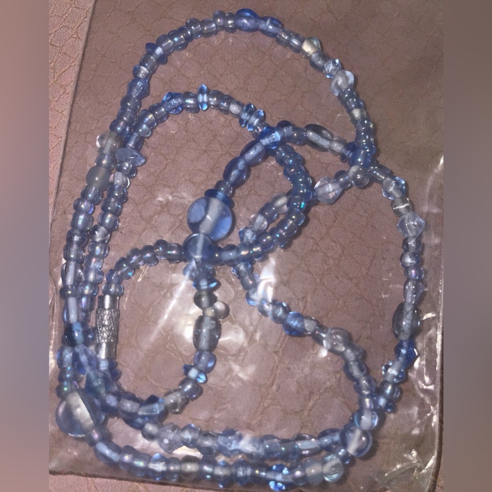 Light Blue Flower Beaded Jewelry